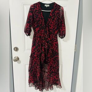 Asher Black and Red, High-Low Romper, Size Small